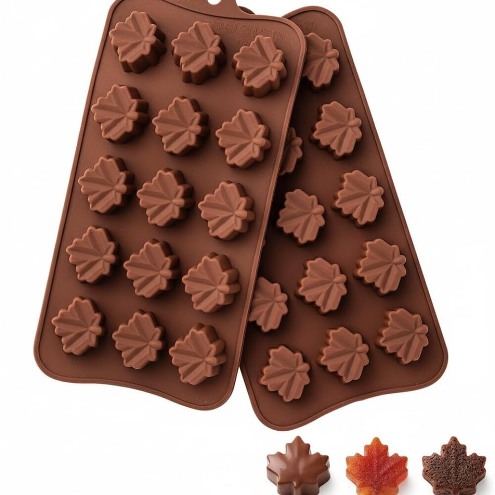 Maple Leaf Silicone Mold | 2 Pack - 30 Cavity | Food Grade Non-Stick Silicone Ca